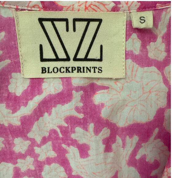 SZ Blockprints Haze Full Wrap Dress Eva Pink Size Small - Picture 8 of 12
